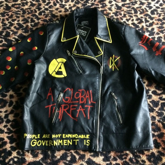 Punk Pleather Motorcycle Jacket - Picture 4 of 7